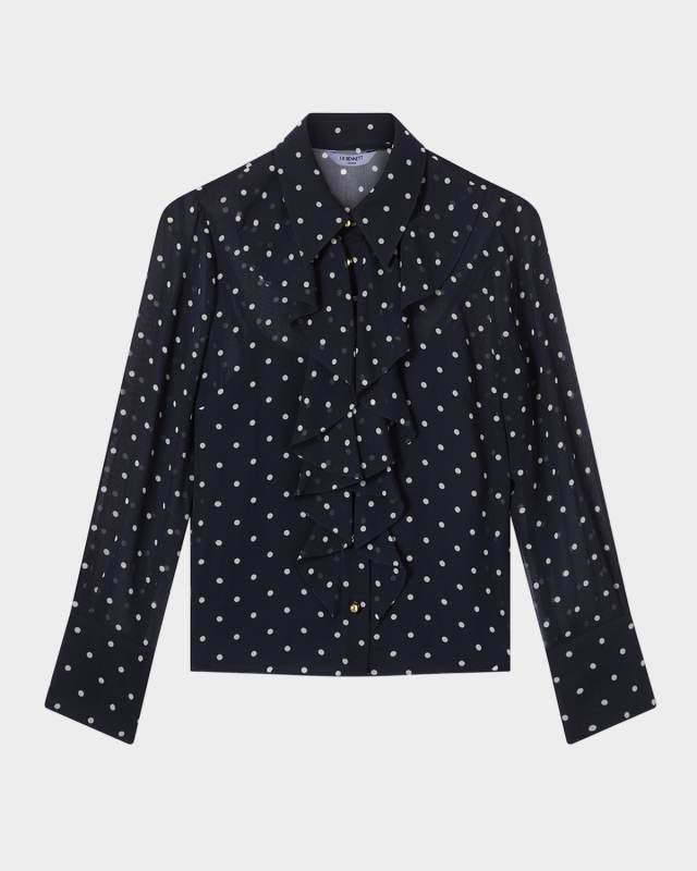 Hester Polka Dot Ruffle Blouse
